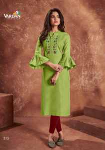 Hermosa diseñadora Kurti con trabajo de bordado pesado - Product Image 3