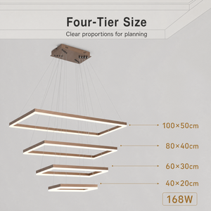 โคมไฟระย้าเหล็ก LED โมเดิร์น 168W ปรับแสงได้ 3 สี พร้อมรีโมทคอนโทรล สำหรับห้องรับประทานอาหารสุดหรูและตกแต่งภายในวิลล่า - Product Image 4
