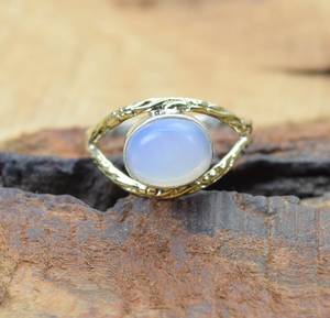Anillo de Plata 92.5 con Piedra de Nacimiento de Octubre, Anillo Lechoso de Plata de Ley y Latón, Joyería Hecha a Mano, Regalo para Esposa - Product Image 1