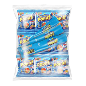 Caramelos de Goma Multicolores en Polvo de Leche y Azúcar, Bolsa de Confitería, Sabor Agridulce y Afrutado, Cubo Marrón Popit de 40g - Product Image 4