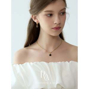 Collana da Donna con Pendente Ovale Tradizionale in Onice Nero e Agata, Placcata Oro con Catena a Serpente, Pietra Naturale, Regalo per il Compleanno di Luglio - Product Image 4