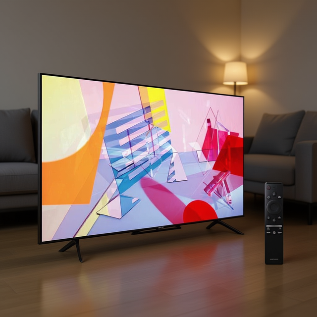 55 Inch Smart 4K UHD QLED TV-QA55Q60C 120Hz LED Backlight Black Cabinet Quad-Core CPU CE Certified for Wi-Fi SECAM/PAL/NTSC