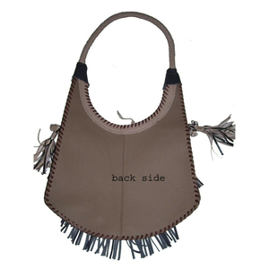 Bolso bandolera bohemio tribal de cuero con flecos de gamuza estilo étnico hecho a mano para mujer - Product Image 3