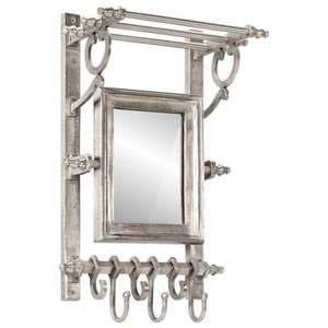 Porte-miroir mural décoratif en métal avec finition antique, idéal pour décor vintage - Product Image 3