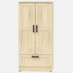 Contemporary Sleek <b>Wooden</b> Chipboard 2-Door Wardrobe Spacious <b>Storage</b> for Home Hotel Gym Apartment Versatile Home Furniture - Product Image 1