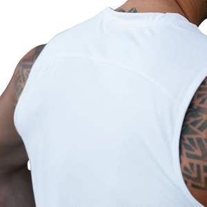 <b>White</b> Gym Performance Vest Sleeveless Training <b>Tank</b> <b>Top</b> Lightweight Breathable Activewear for Men Workout Fitness and Sports - Product Image 3