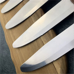 Juego de 6 Cuchillos para Carne Profesionales de Acero Inoxidable con Hoja Dentada y Mango de Madera - Product Image 3