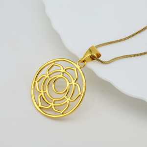 New Fashion Gold Plated Lotus Flower Necklace for Women Spiritual Chakra Pendant Balancing <b>Meditation</b> Spiritual Yoga Pendant - Product Image 5