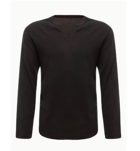 Hauts de musculation pour hommes à manches longues, col en V, noirs, pour le fitness, la gym, l'entraînement et le sport - Product Image 2