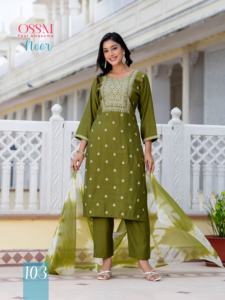 Vêtements indiens et pakistanais pour femmes Viscose Roman Soie Imprimé Tissu Coupe Droite Robe Kurtis avec Chinon Dupatta - Product Image 5