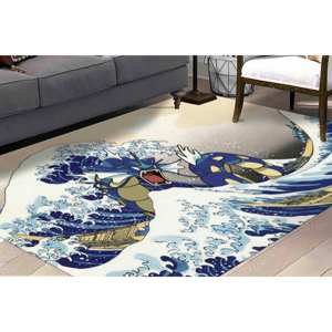 Tapis imprimé Wave Off Kanagawa, design japonais, tapis antidérapant, tapis fin non tissé - Product Image 3