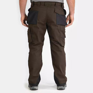 High Visibility Men's Safety Work Pants With Reflective <b>Tape</b> Lime Black Bottom for Work and Outdoor Use - Product Image 2
