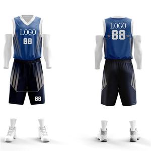 Vente en gros Maillot de basket-ball respirant personnalisé, ensemble d'uniformes pour hommes, impression par transfert de chaleur unisexe antibactérien à séchage rapide - Product Image 6