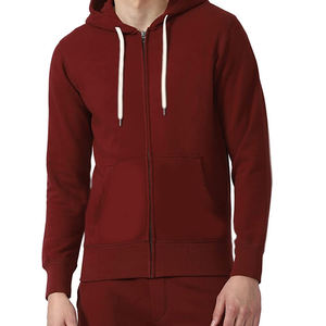 Pull-over athlétique décontracté à capuche pour hommes personnalisé en relief solide 100% coton hiver à manches longues tissu polaire léger pour le sport - Product Image 4