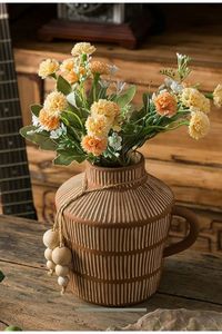 Elegante estante de exhibición de macetas de ratán y hierro para uso doméstico en interiores y exteriores, soporte de planta para plantar - Product Image 5