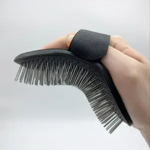 แปรงขนสัตว์เลี้ยงทำจากสเตนเลสเป็นมิตรกับสิ่งแวดล้อมแปรงขนแปรงไนลอนและยางทำความสะอาดตัวเองสำหรับสุนัข - Product Image 4