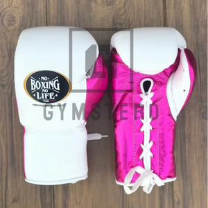 Guantes de Boxeo de Cuero Genuino Personalizados de Primera Calidad, Sin Boxeo No Hay Vida, Dedos Completos, Correa de Muñeca Ajustable con Gancho y Bucle, Universales - Product Image 1