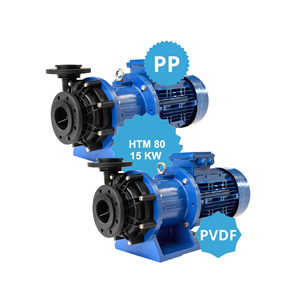 Pompe centrifughe a trascinamento magnetico modello ht2 80 PP PVDF con motore 15kw GR 160 2P in plastica per pompa dell'acqua per la movimentazione degli acidi - Product Image 1