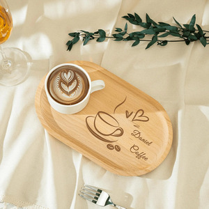 Plato de Servir de Madera de Acacia Pintado a Mano, Estilo Clásico, Forma Rectangular, Ecológico, Apto para Lavavajillas, Hecho a Mano para Regalos - Product Image 1