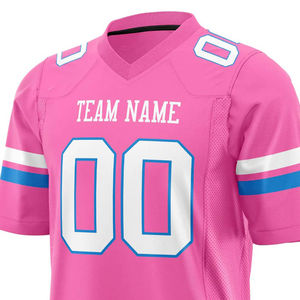 Maillot de football américain personnalisé pour homme avec nom et numéro, imprimé par sublimation, col en V, manches courtes, respirant, grande taille, été, séchage rapide - Product Image 2