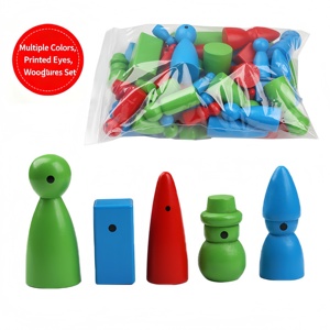 54 Figuras de Madera Coloridas, Juego de Muñecas Pintadas de Madera, Artículos Pequeños para la Gestión Emocional de los Niños, Psicología - Product Image 3