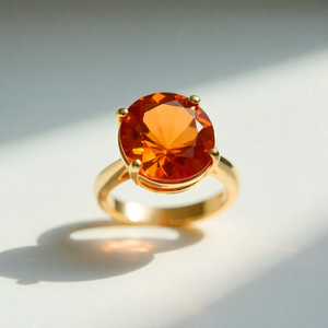 Anillos de compromiso de piedra pequeña para mujer, anillo de reina de Color dorado a la moda Simple, joyería de boda - Product Image 4