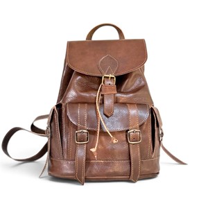 Sac à dos pour ordinateur portable en cuir véritable fait main 100% vintage, antivol, avec fermeture éclair détachable, capacité 20-35L, pour l'école, les voyages et l'usage quotidien - Product Image 1