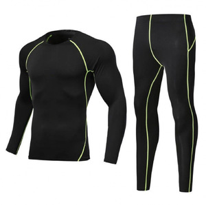 เสื้อและกางเกงรัดกล้ามเนื้อผู้ชายแบบสั่งทำปี 2026 เสื้อยิมแขนยาวแห้งเร็วแบบสั่งทำสำหรับผู้ชาย ชุดเสื้อรัดกล้ามเนื้อ - Product Image 1