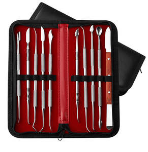 Juego de 10 Piezas de Instrumentos Dentales Manuales de Acero Inoxidable, Kit de Herramientas Dentales Reutilizables para Modelado de Cerámica - Product Image 1