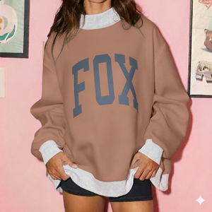 Women's <b>Long</b> Knitted Comfortable Oversized Mockneck Winter Casual <b>Top</b> with Front Logo Loose Fit for Daily Wear - Product Image 1