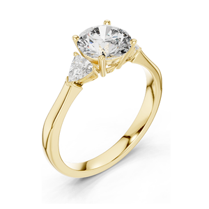 Bague trilogie en diamant de laboratoire 1 CT pour femme, clarté VVS-VS EF, or 18 carats, 14 carats, 10 carats et argent 925, or rose, or jaune, or blanc - Product Image 5