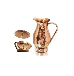 Vente en gros de pichets à eau en cuivre pur indien, pichets en cuivre martelé en gros pour cadeaux de mariage et restaurants, vaisselle en cuivre avec logo personnalisé - Product Image 3