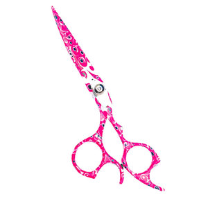 Tijeras profesionales de peluquero de acero inoxidable, tijeras de corte de pelo con estampado Rosa elegante con borde afilado - Product Image 4