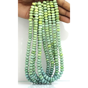 Hermosas Cuentas de Forma Redonda Lisa en Tonos Verde Césped y Azul, Cuentas de Ópalo Azul Verdoso de 7-10 mm, Cuentas de Piedras Preciosas Lisas, Calidad AAA - Product Image 3