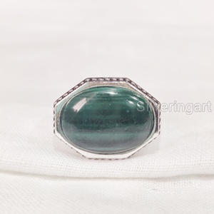 Mayorista Anillo de hombre Piedra preciosa de malaquita natural Anillo de piedra natal Todos los tamaños Otomano Regalo de cumpleaños Joyería Anillo de plata esterlina 925 - Product Image 4