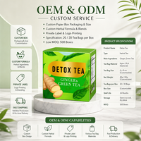 Thé Détox Herbal Personnalisé en Gros pour une Perte de Poids Rapide avec du Gingembre et du Thé Vert