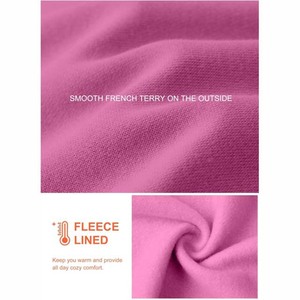 Blanc à manches longues femmes automne hiver sweats à capuche polaire sweats pull coton couleur rose avec poches kangourou - Product Image 5