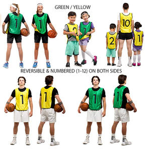 Vente en gros de bavoirs de football en polyester personnalisés bon marché gilets d'entraînement en maille - Product Image 5