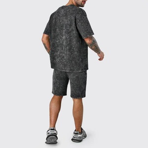 Proveedor de fábrica de talla grande 5XL Conjunto de pantalones cortos para hombre Verano Secado rápido Manga corta Tops y pantalones cortos Conjuntos de camisetas - Product Image 4