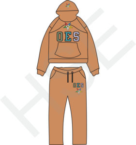 ชุดวอร์มหลากสีแบบกำหนดเอง OES |   ชุดเสื้อฮู้ดดี้ปักลายและกางเกงขายาว - Product Image 3