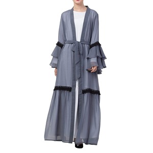 Abaya musulmane sur mesure en polyester de style turc, extensible dans les quatre sens, style manteau, pour femmes, décontractée, modeste, quatre saisons - Product Image 4