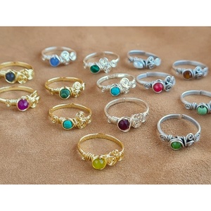 Colorful Stone Fashion <b>Rings</b> Gold and Silver Plated for Resale with Attractive Appeal - Product Image 2