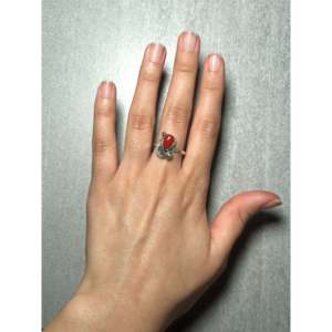 Anillo Coleccionable de Fabricación Navajo, Coral Natural y Plata de Ley, Impresionante Joyería Étnica - Product Image 5