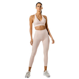 High Quality Designer Custom Nylon Spandex Fitness Yoga Wear Gym Workout Adjustable Strap backless Sports <b>Bra</b> For Women - Product Image 2