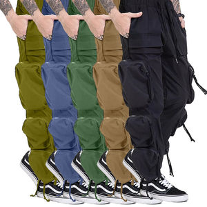 Pantalones Cargo de Otoño de cintura alta para hombre, pantalones deportivos Harem de Hip Hop con múltiples bolsillos, pantalones Hipster informales - Product Image 1