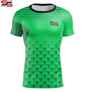 Spandex imprimé par sublimation Bjj chemises et hauts de compression à séchage rapide pour hommes chemise de combat à manches courtes Rash Guard MMA - Product Image 5