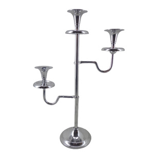 Bougeoir en métal à 5 bras pour décoration de la maison bougeoir couleur argent pour décoration de salon fait à la main en vrac - Product Image 2