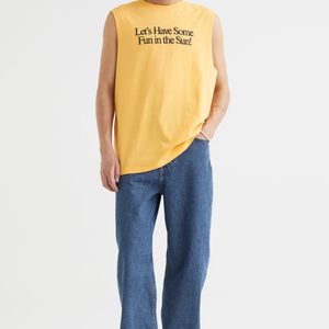 Débardeurs en polyester pour hommes vente en gros de gilet d'entraînement de musculation respirant en coton lavé - Product Image 1