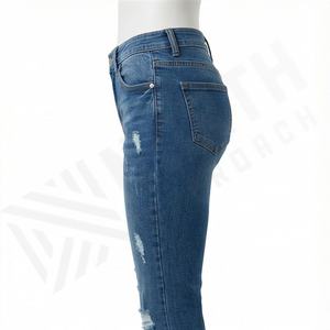 Pantalons en jean pour femmes, coupe slim tendance, taille haute, coton confortable, décontracté, motif personnalisé, pantalon tendance de qualité supérieure pour femmes - Product Image 3