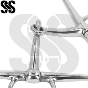 Bocados de entrenamiento para caballos de alta resistencia, de acero inoxidable, con boquilla lisa, para uso diario, personalizables al por mayor, con mordaza completa. - Product Image 3